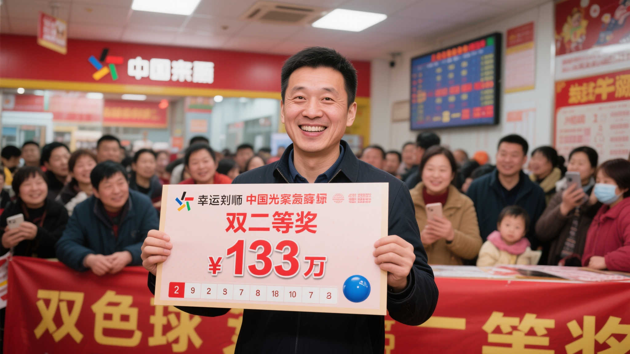 男子揽双色球二等奖133万 仅差一号与千万大奖擦肩而过